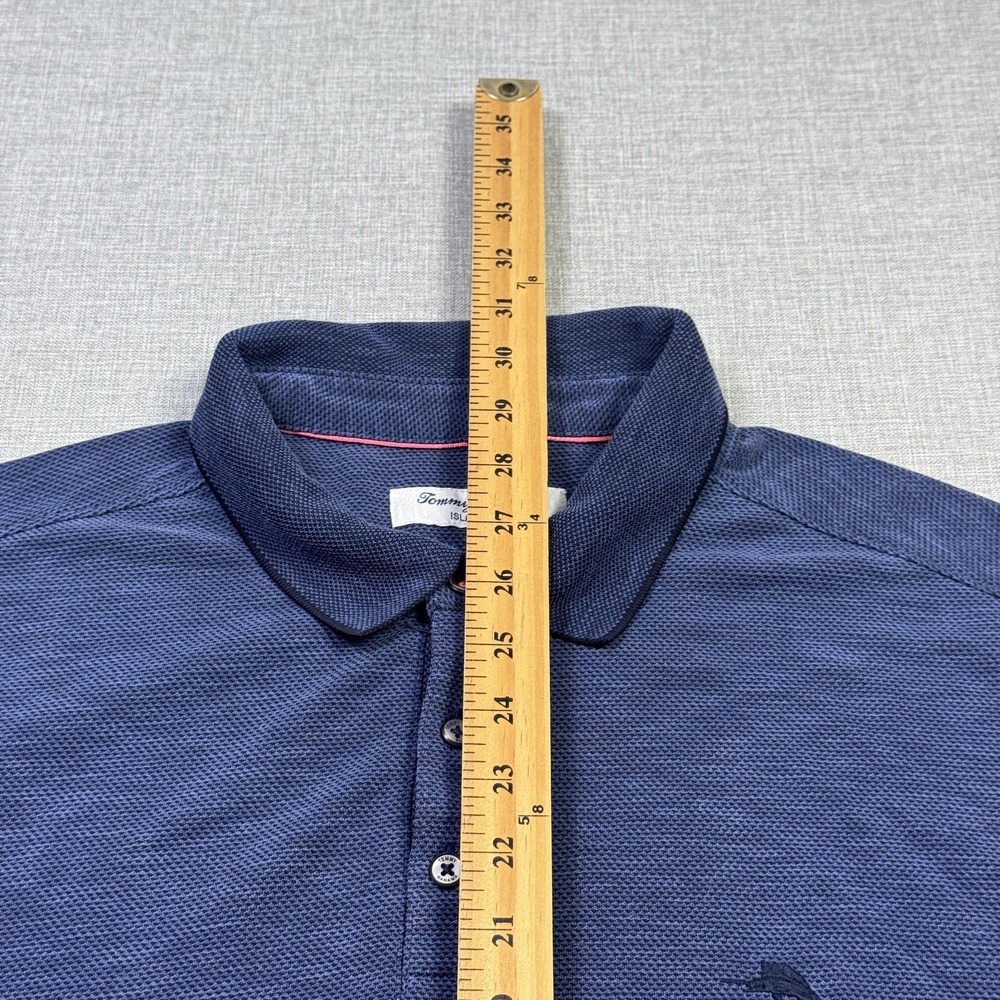 Tommy Bahama Polo Shirt Mens XL Blue Short Sleeve Modal Polyester Performance - Picture 9 of 11